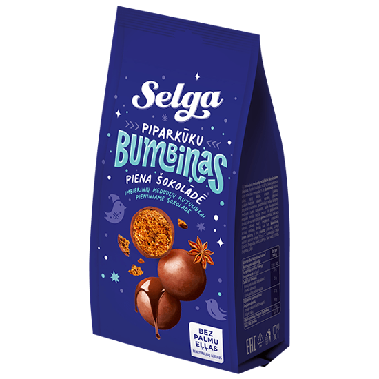 Picture of Christmas Sweets, Gingerbread Balls In Milk Chocolate "Selga" 150g