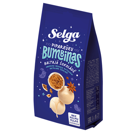 Picture of Christmas Sweets, Gingerbread Balls In White Chocolate, Selga 150g