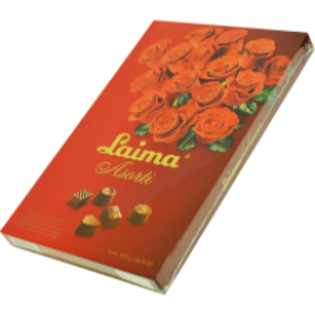 Picture of Sweets in Box "Assorti" Dark Red Roses, Laima 470/480g