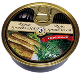 Picture of BV Smoked Riga sprats in oil with dill 160g