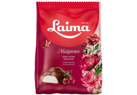 Изображение Зефир со вкусом вишни в шоколадной глазури "Maigums", Laima 175г