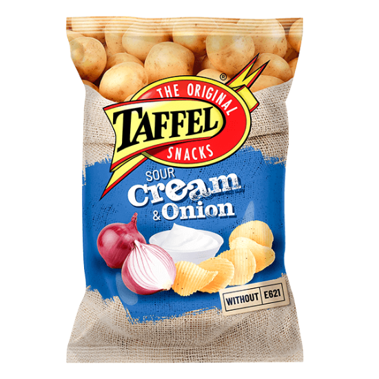 Изображение Taffel - Чипсы со вкусом сметаны и лука 130 г