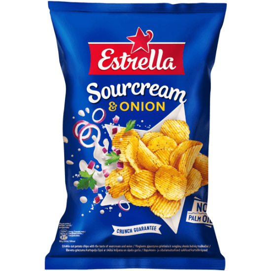 Picture of Estrella Sour Cream and Onion Flavour Crisps 130g