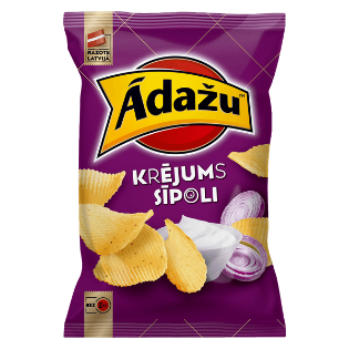 Picture of Crisps, Sour Cream And Onion "Krejums Un Sipoli", Adazu 130g