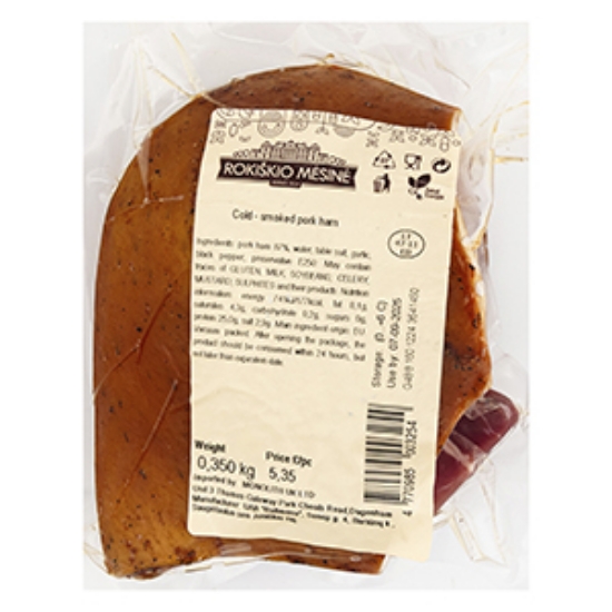 Picture of Pork Ham, Cold Smoked, Rokiskio Mesne 350g