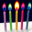 Picture of 6 Colourful Flame Birthday Candles - Soy Wax Single-Wick - 1pcs