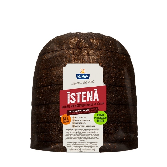 Picture of LATVIJAS MAIZNIEKS - Real rye bread Istena with seeds, without Yeast 730g