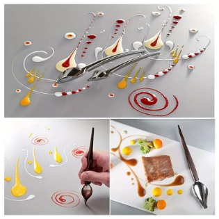 Picture of Chocolate Spoon with Flower Decoration Strainer - 1 pcs