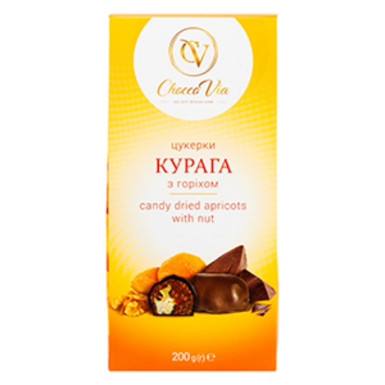 Изображение Конфеты «Курага с грецким орехом» в глазури, Chocco Via, 200 г