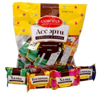 Изображение Конфеты Козинак и халва Ассорти глаз. 350г