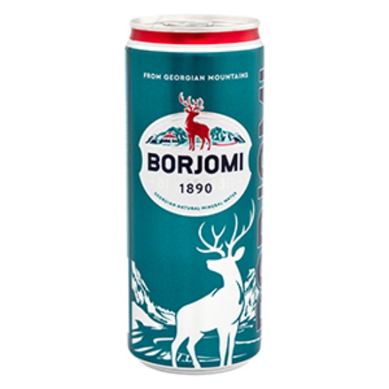 Изображение Минеральная газированная вода, банка, Borjomi 0,33 л