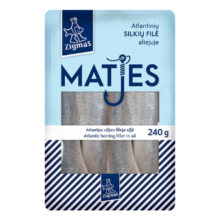 Изображение Zigmas - Филе атлантической сельди Mates в масле, 240 г