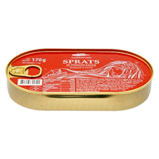 Picture of Smoked Sprats In Tomato Sauce,  Amberfish 170g