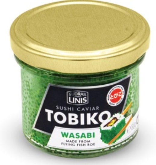 Picture of Sudrablinis, Flying Fish Roe, Tobiko Wasabi 80g