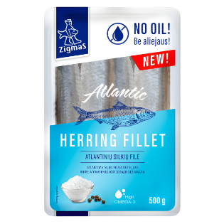 Picture of Zigmas - Salted Atlantic Herring Fillets without Oil 500g