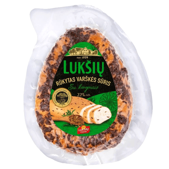 Изображение Луксиу Пиенине - Копченый творожный сыр Луксиу с тмином, 230 г