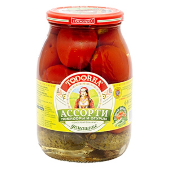 Picture of Assorti, Gherkins And Tomatoes "Homestyle", Todorka  1000g